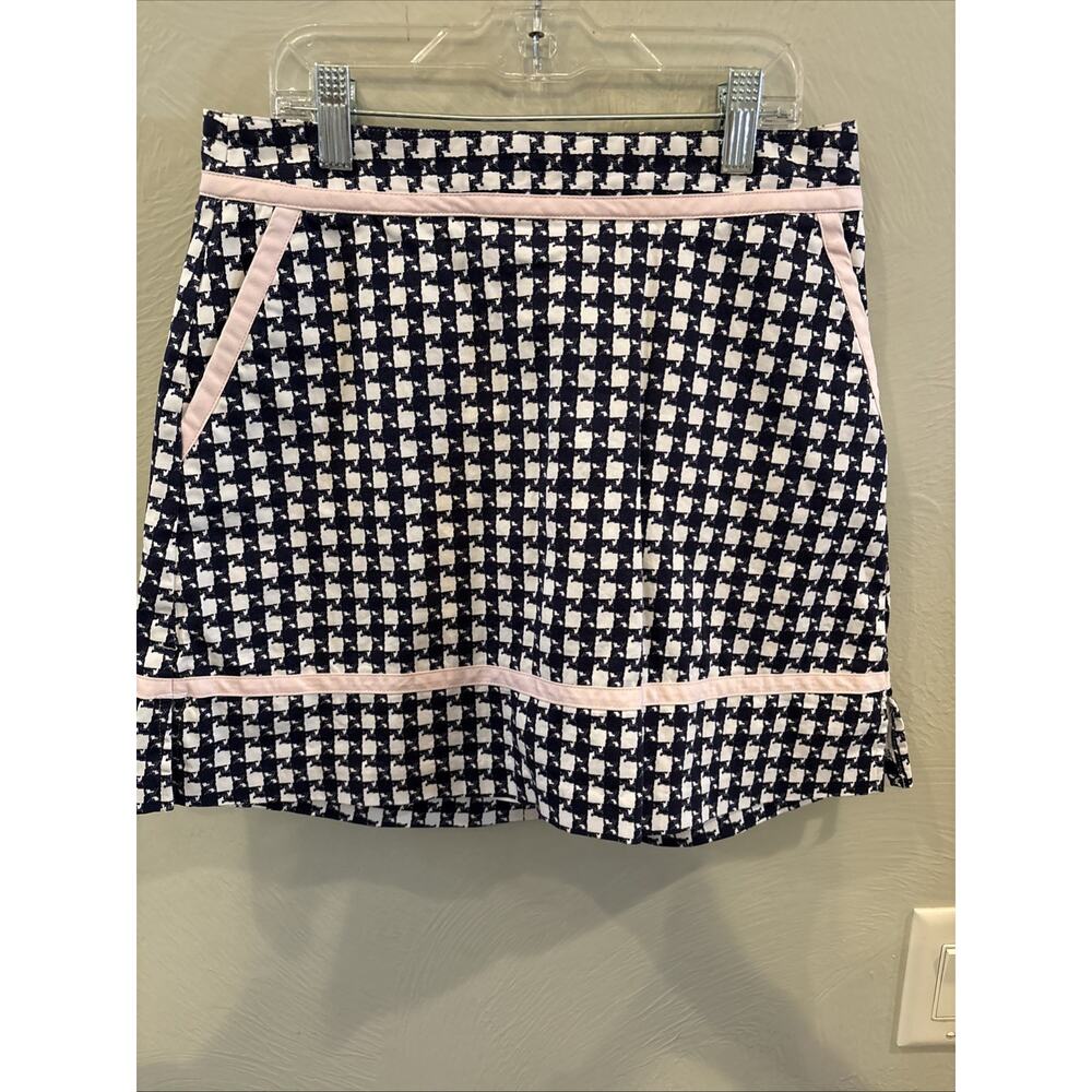 Lady Hagen Golf Skort sz 2 Blue/Pink Hounds Tooth Longer Tennis Pickleball NWOT
